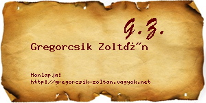 Gregorcsik Zoltán névjegykártya